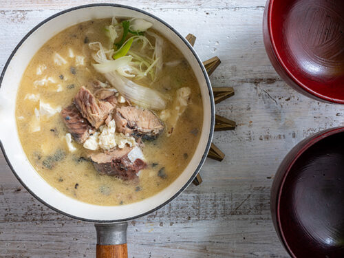 さば缶味噌鍋-日の出みりん