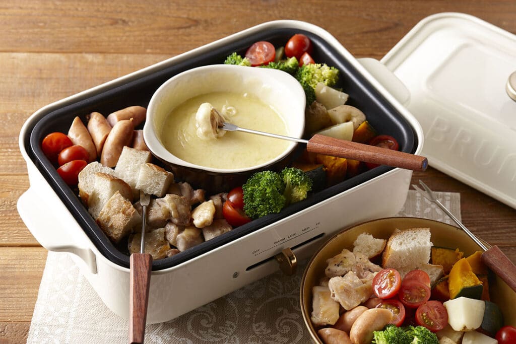 具だくさんのチーズフォンデュ