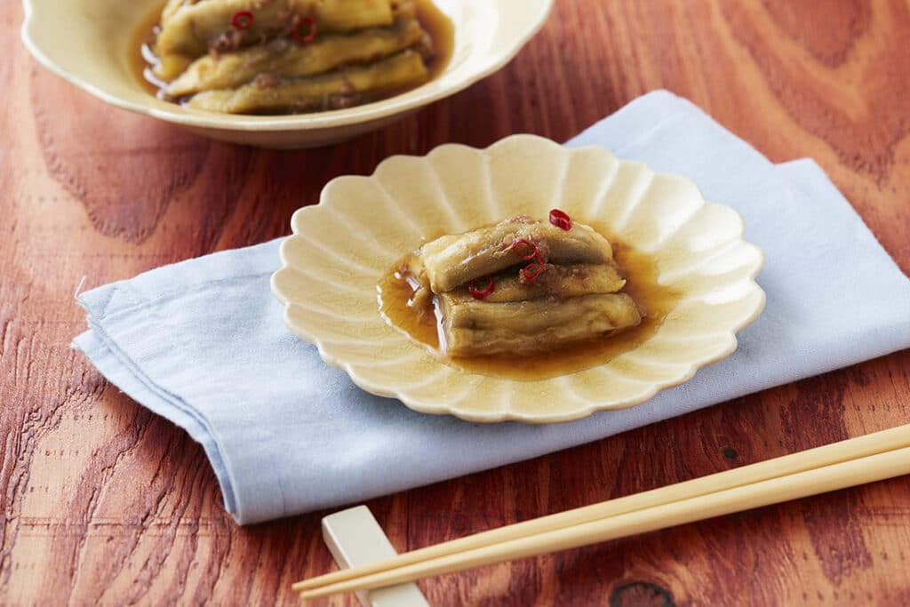 焼きなすの冷やし煮びたし