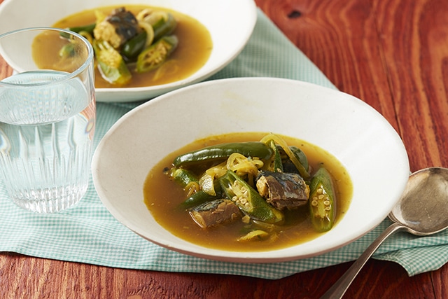 鯖缶カレー風味スープ