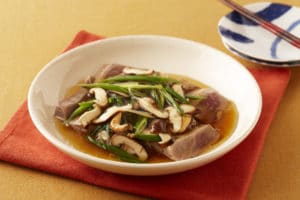 まぐろステーキねぎたっぷりあん