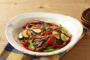 牛肉とレタスの重ねゆずぽんず蒸し