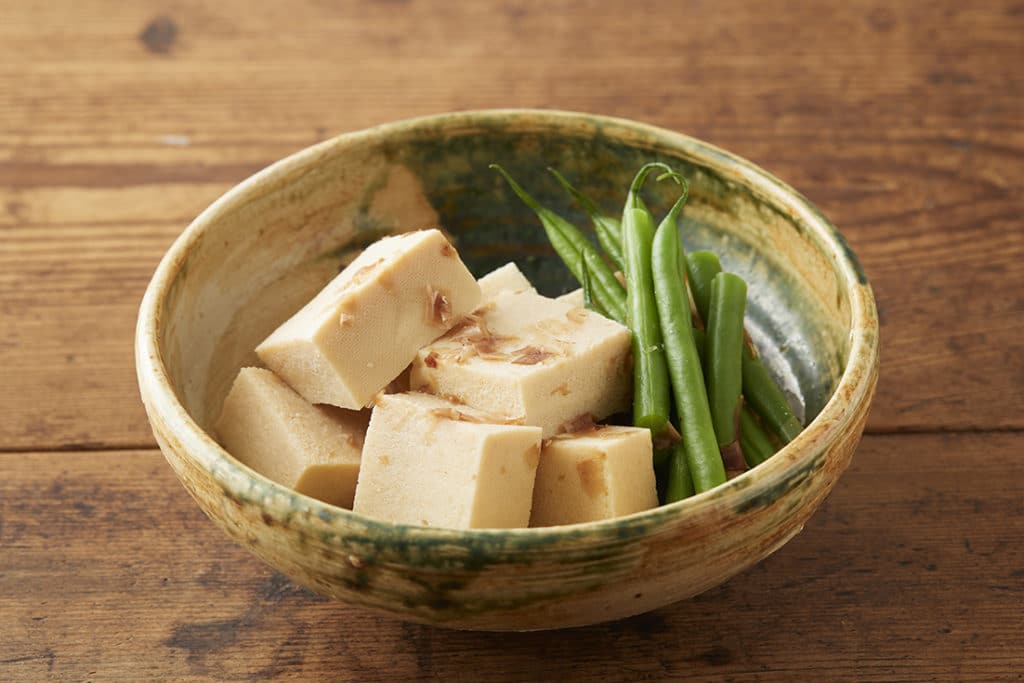 高野豆腐といんげんの含め煮