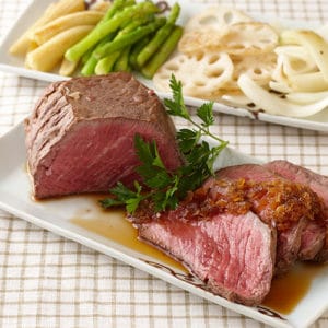 焼き野菜のローストビーフ