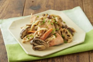 鮭と秋野菜のごま煮