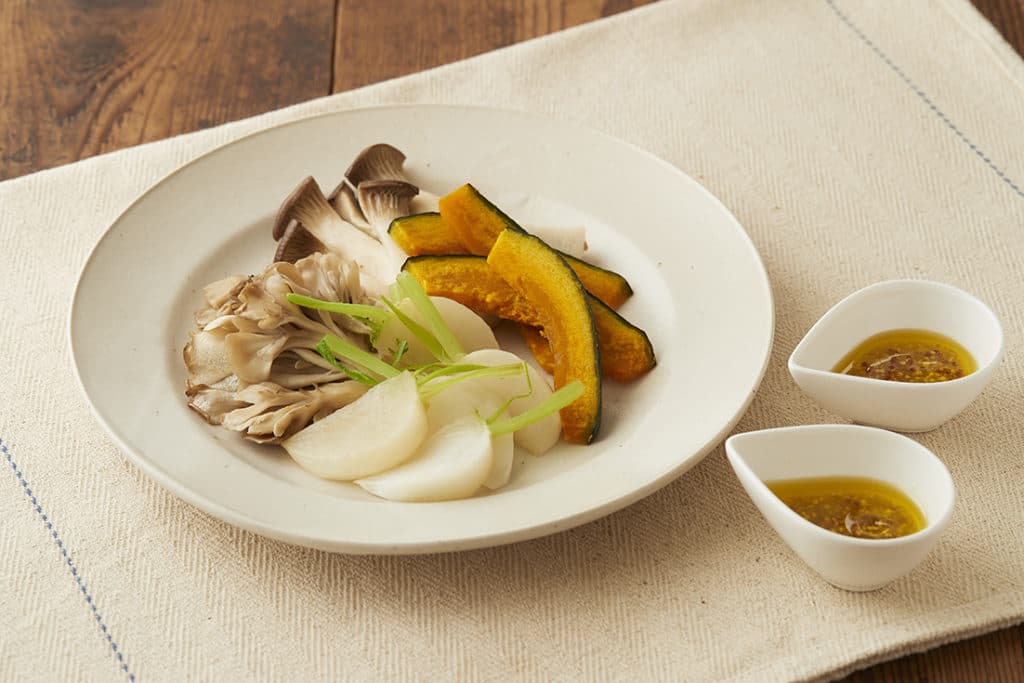 秋野菜の温サラダ〜マスタードドレッシング〜