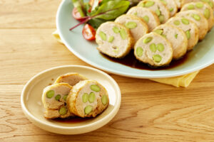 油揚げの枝豆ロールバーグ