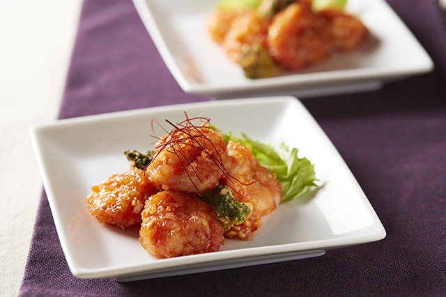 海老とブロッコリーのチリソース和え