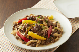 牛肉ときのこのジンギスカン風焼肉