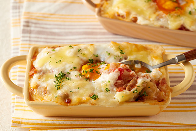 お餅を使ったラザニア