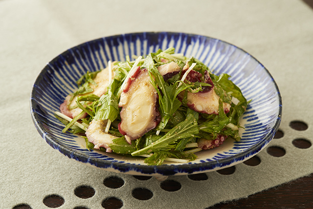水菜とたこの和風サラダ