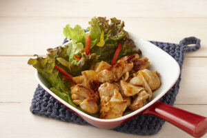 コロコロ鶏肉の甘酢照り焼き