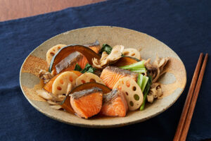 鮭と秋野菜の煮つけ