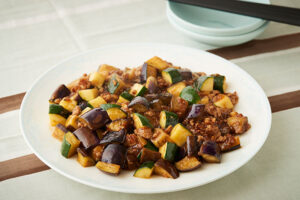 なすとズッキーニ麻婆
