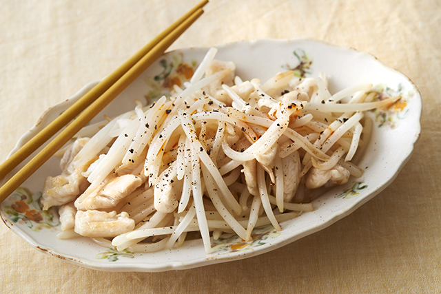 ささみともやしの料理酒炒め