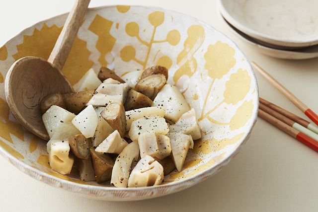 根菜の酒蒸しサラダ