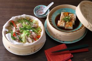 蒸し焼きそば＆蒸し麻婆豆腐