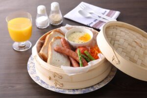 せいろ蒸しで朝ごはんセット