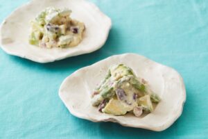 アスパラガスとお豆のクリーム白和え