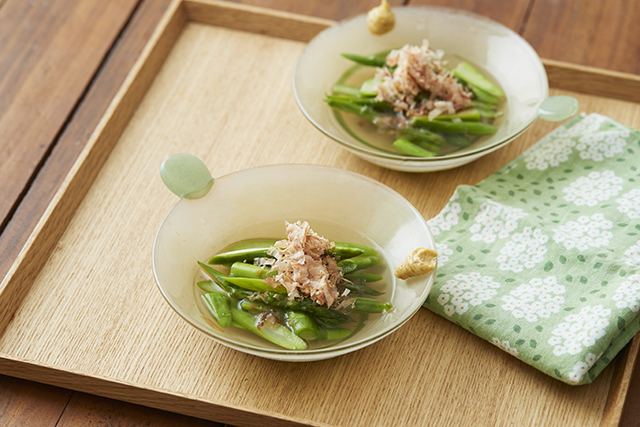 アスパラの辛子お浸し